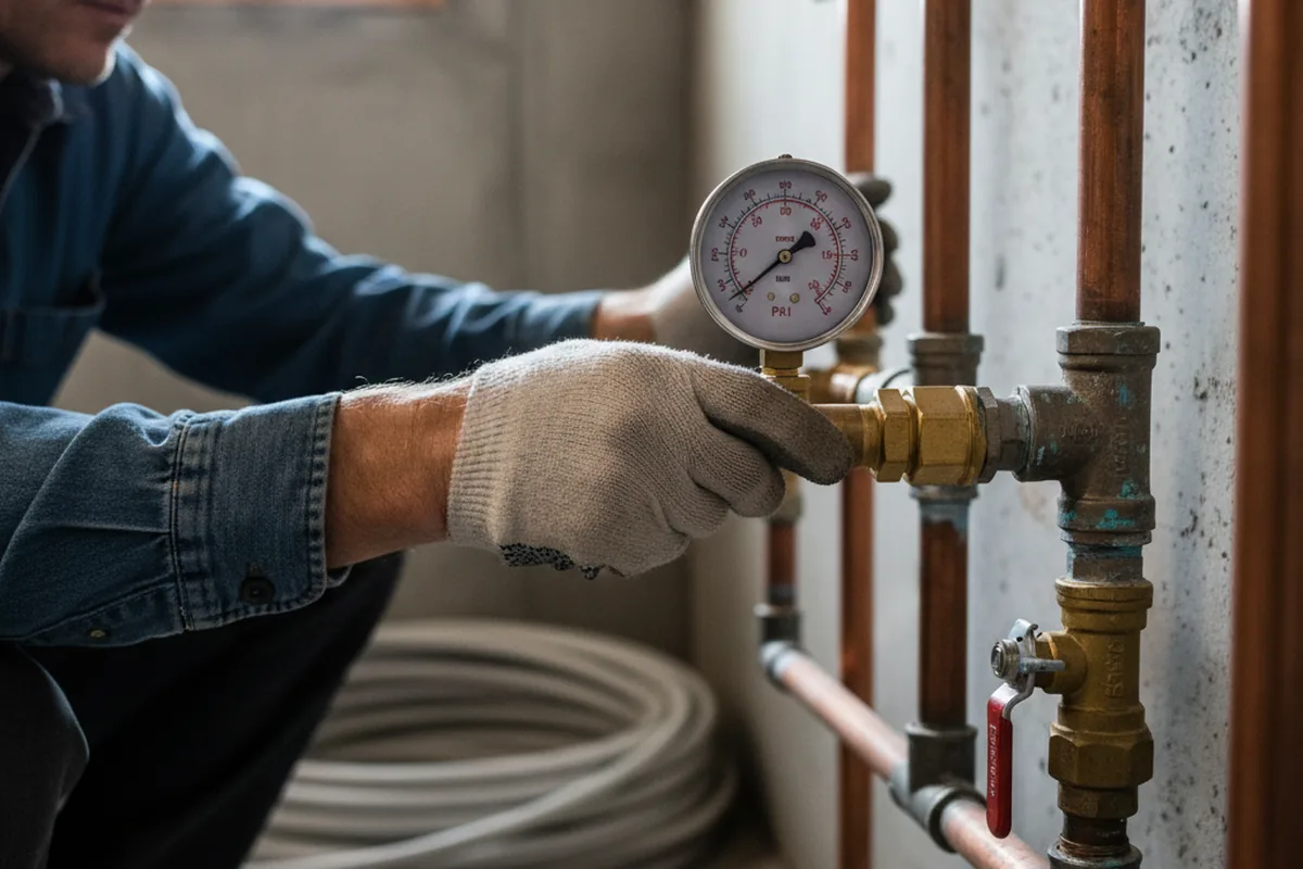 Pressure testing a repaired line during Water Line Repair in Annandale On Hudson